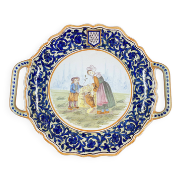 Dish Hermine Quimper or Malicorne, Le Pouliguen - 26 x 30 cm