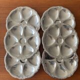 Set of 6 vintage silver plated oyster plates, classic style