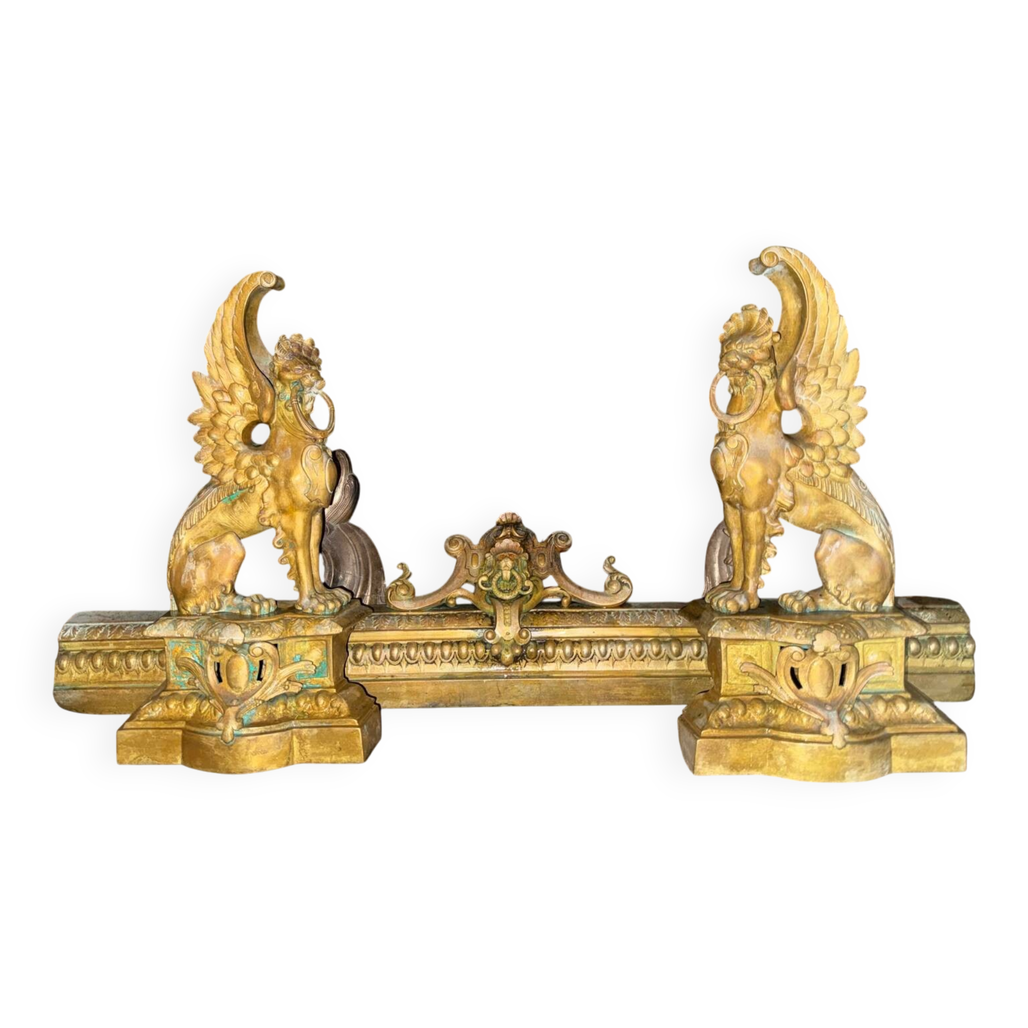 Chenets bronze griffins