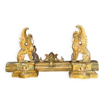 Chenets bronze griffins