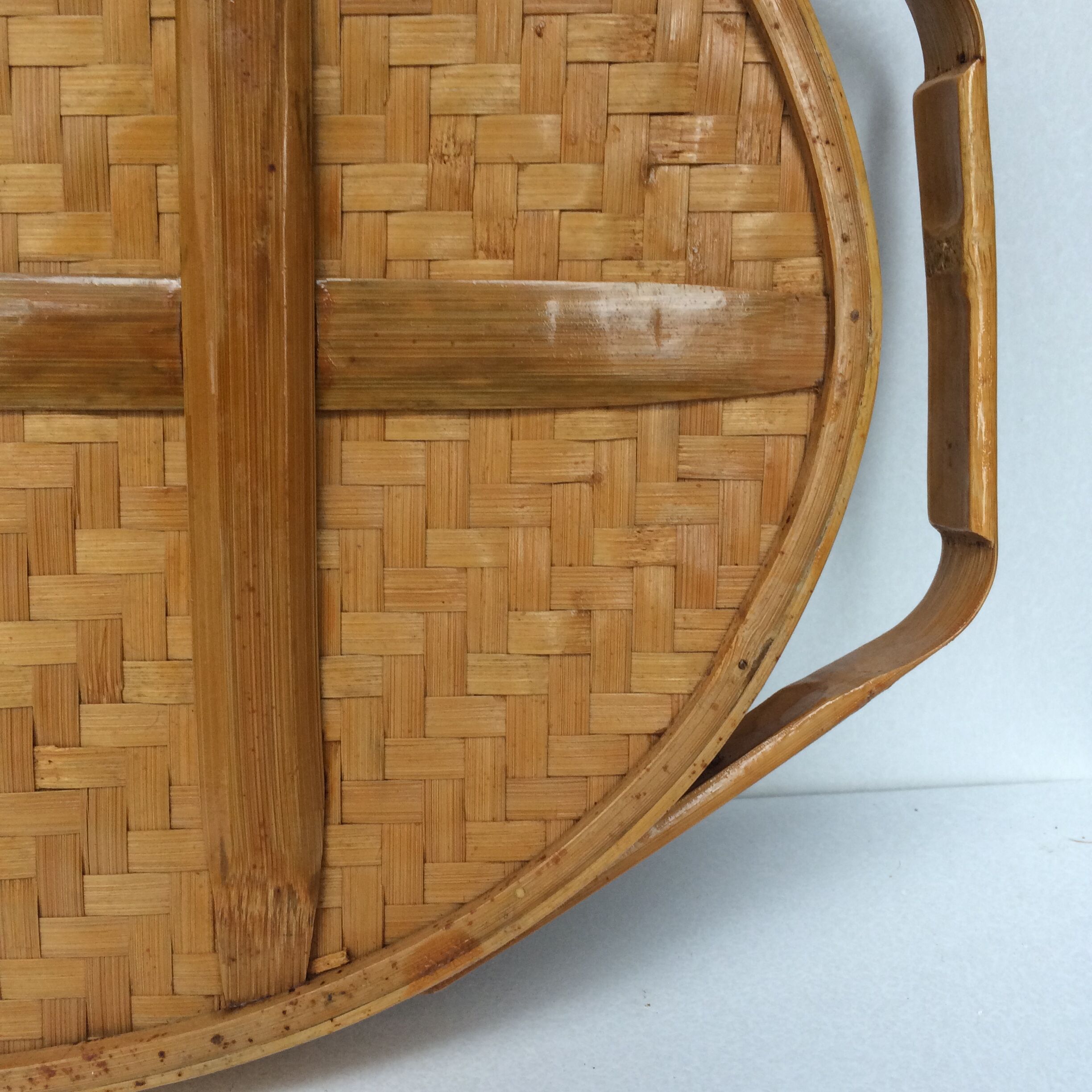 Vintage rattan and wicker tray
