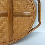 Vintage rattan and wicker tray