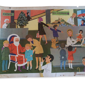 Affiche scolaire Noel 1966
