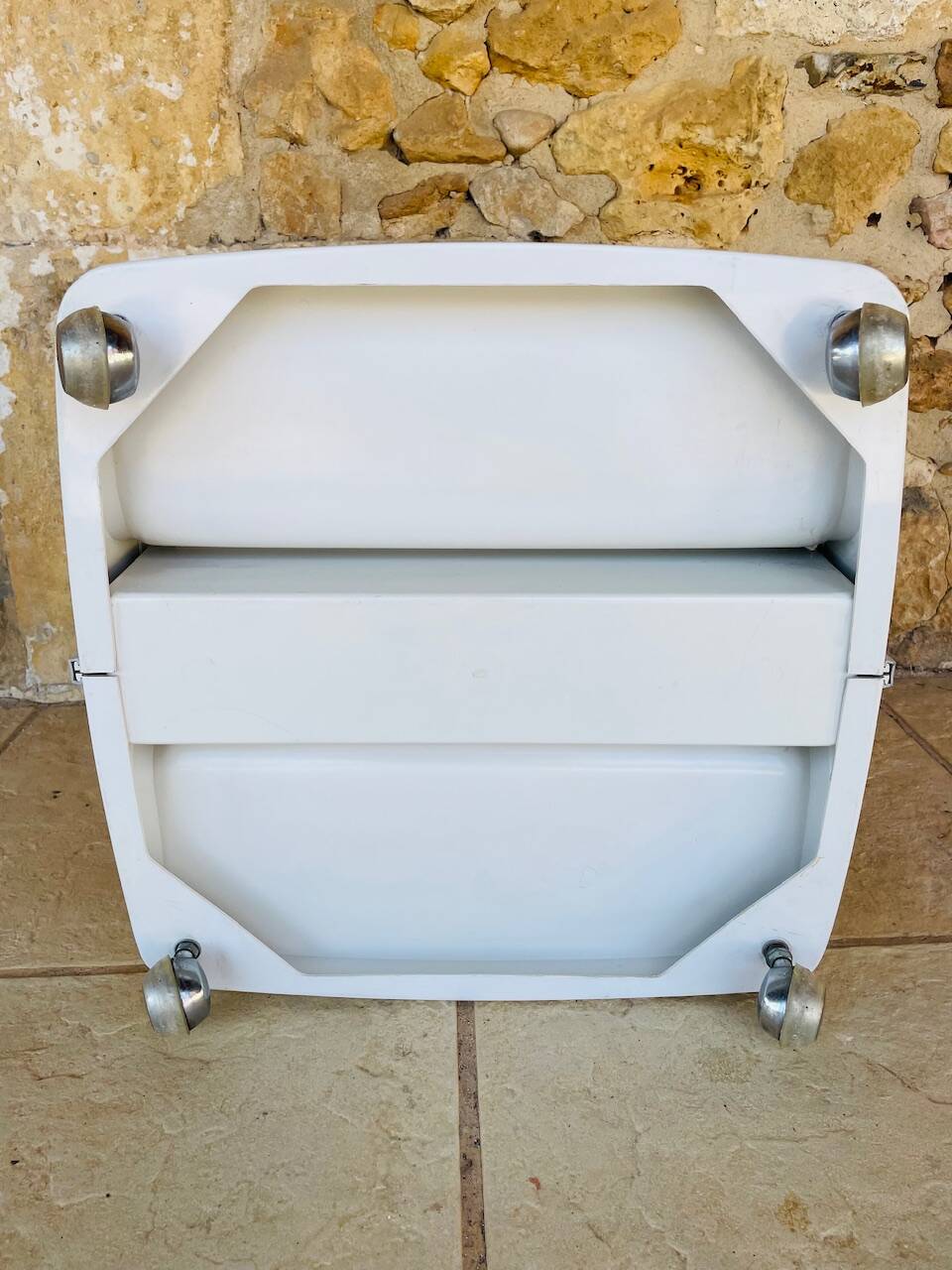 Table d'appoint Vintage sur roulettes avec rangement, édition Flair 1970s