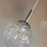 Suspension cascade with five globes and chrome metal / vintag years 60-70