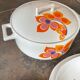 full service porcelain Masse Surget at Mehun vintage dish 1970 orange