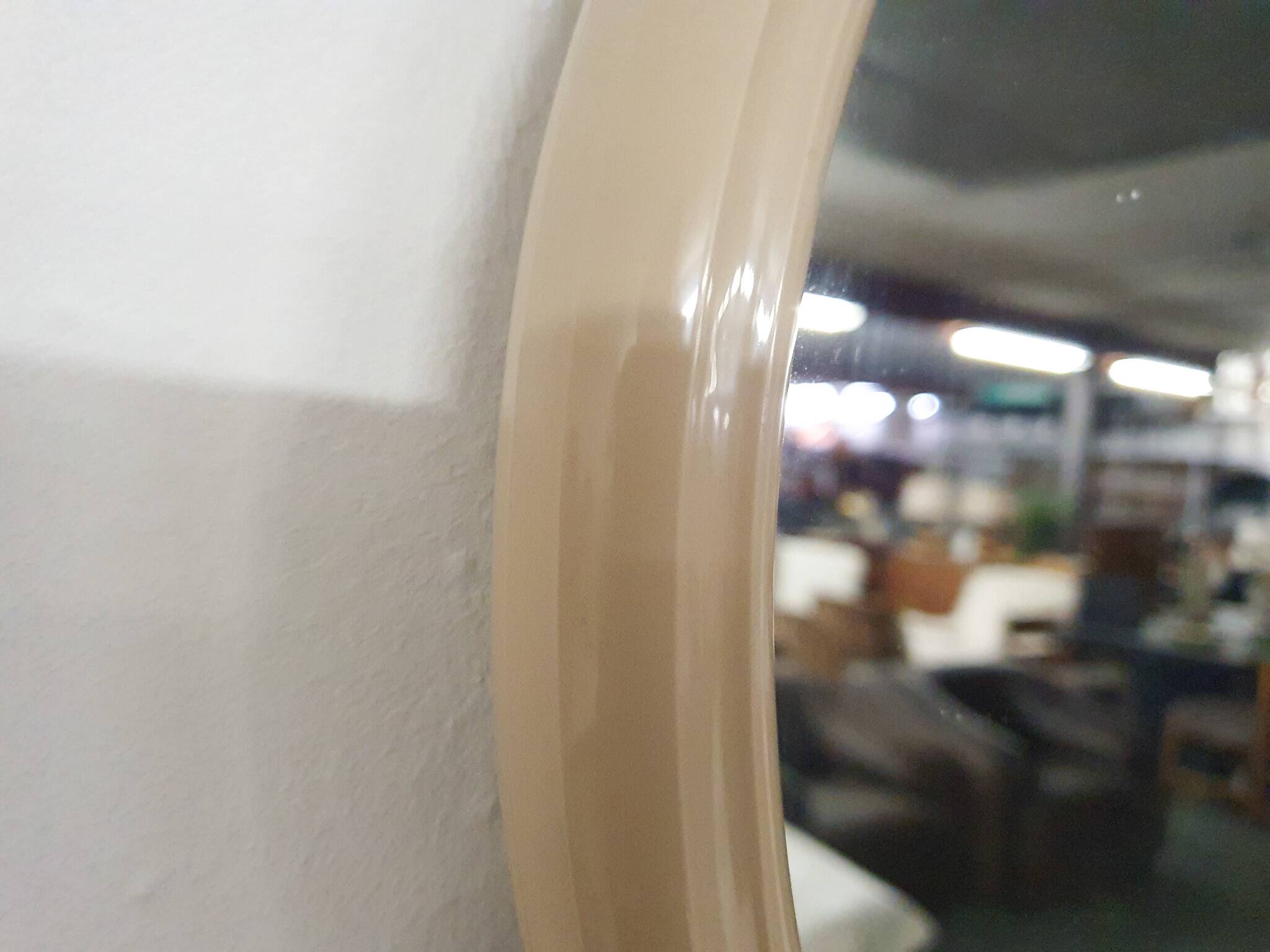 Small mid-century round polyester mirror, The Netherlands 1960's