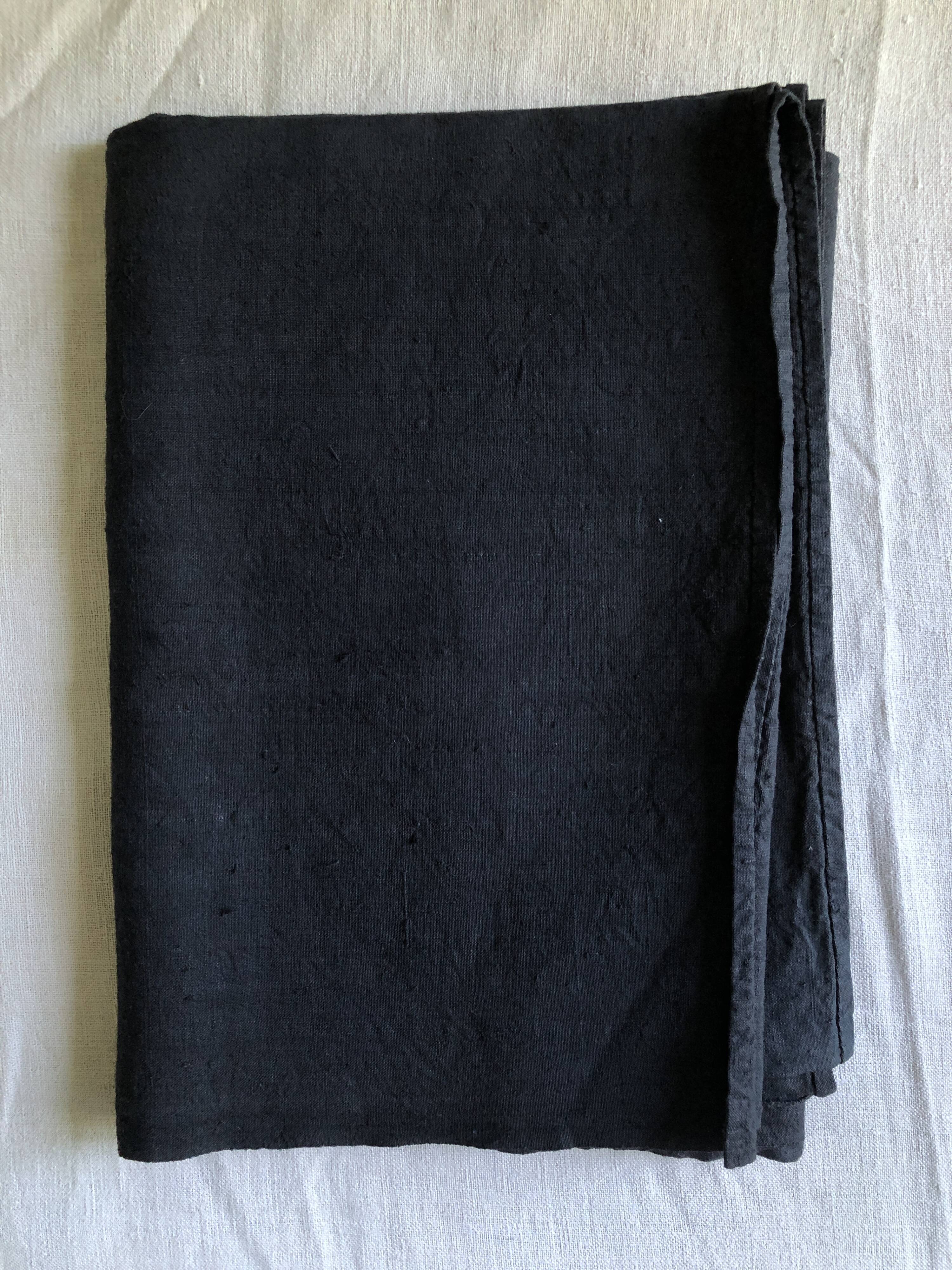 Black tinted hemp harvest tablecloth
