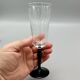 7 vintage black foot flutes onyx model from luminarc france