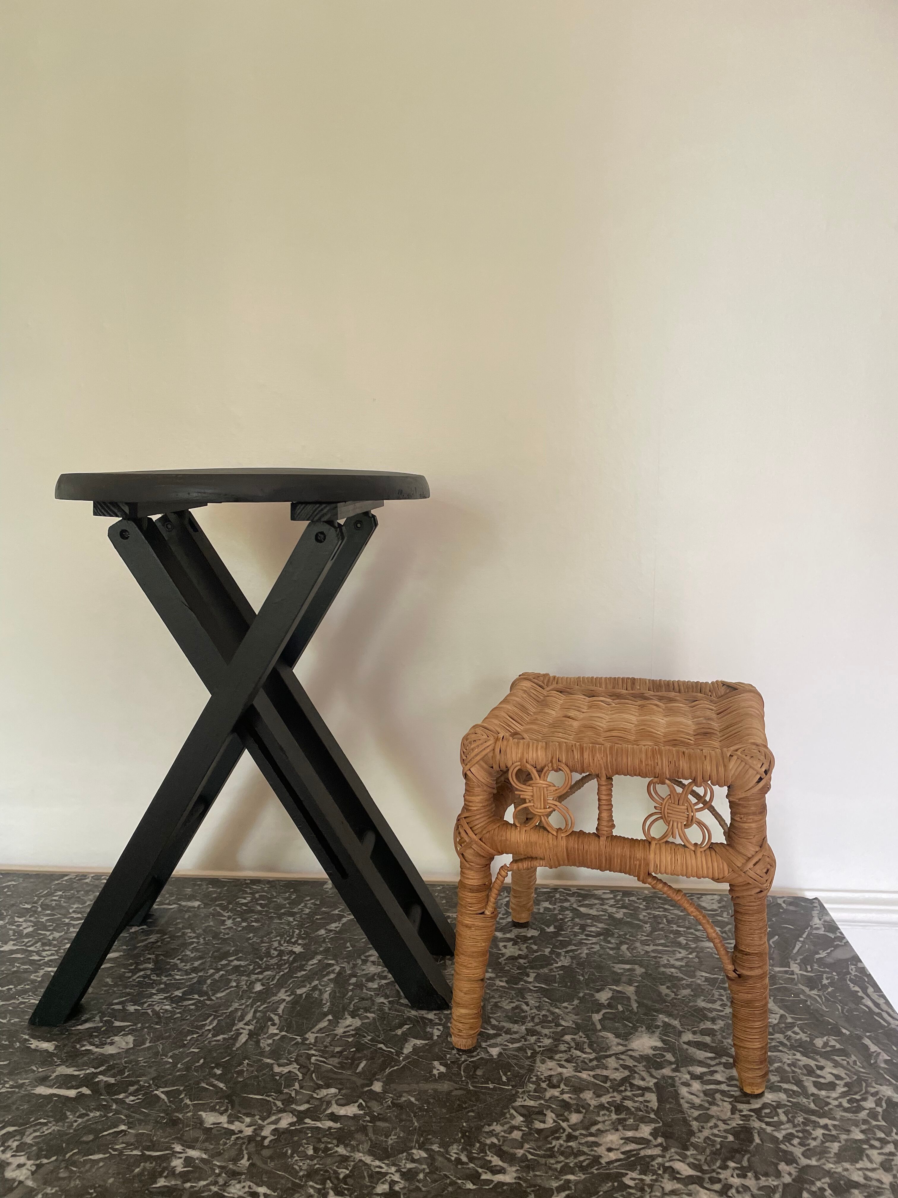 Tabouret en rotin peacock