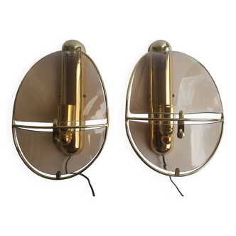 Pair of vintage gold wall sconces