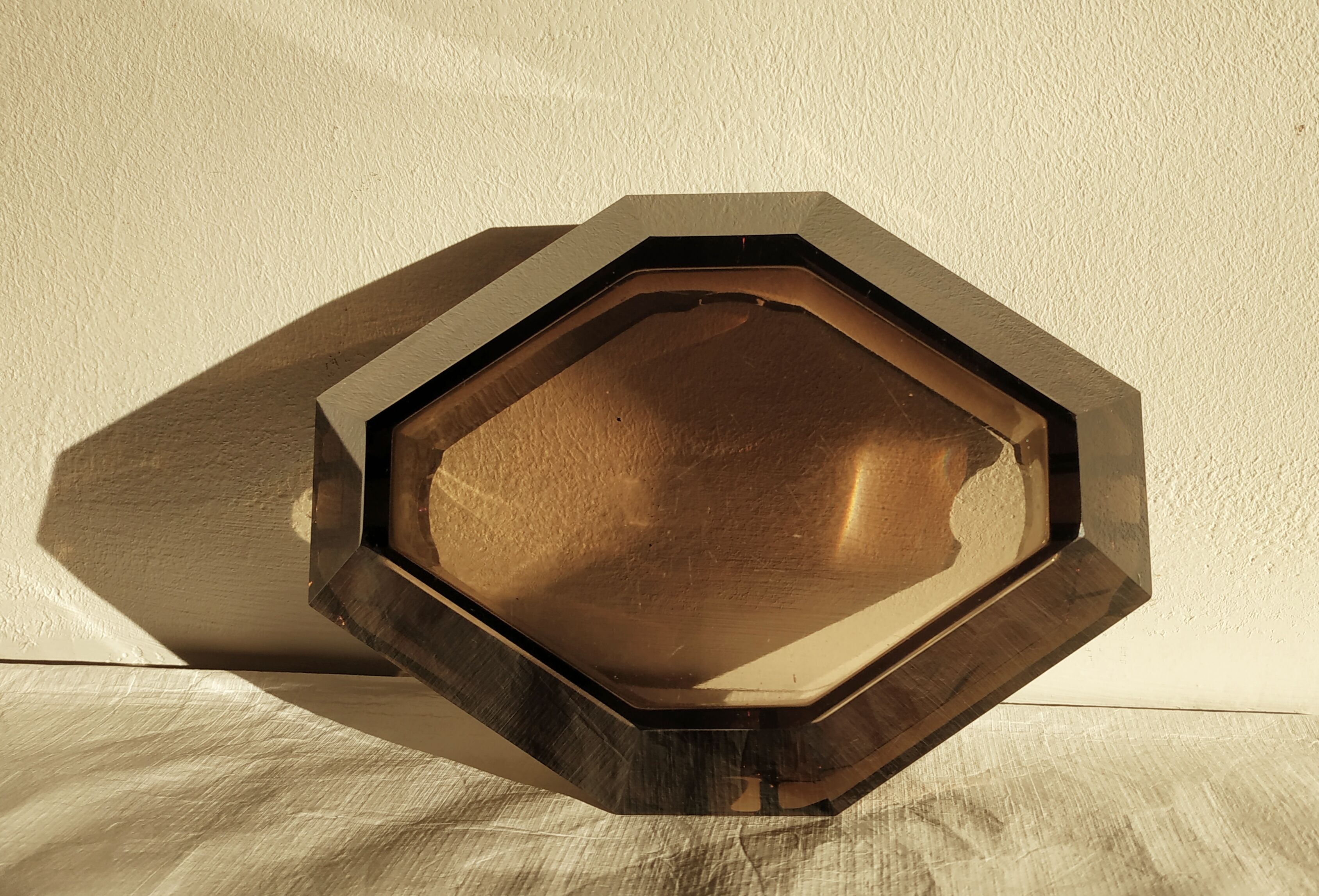 Cendrier en verre fumé