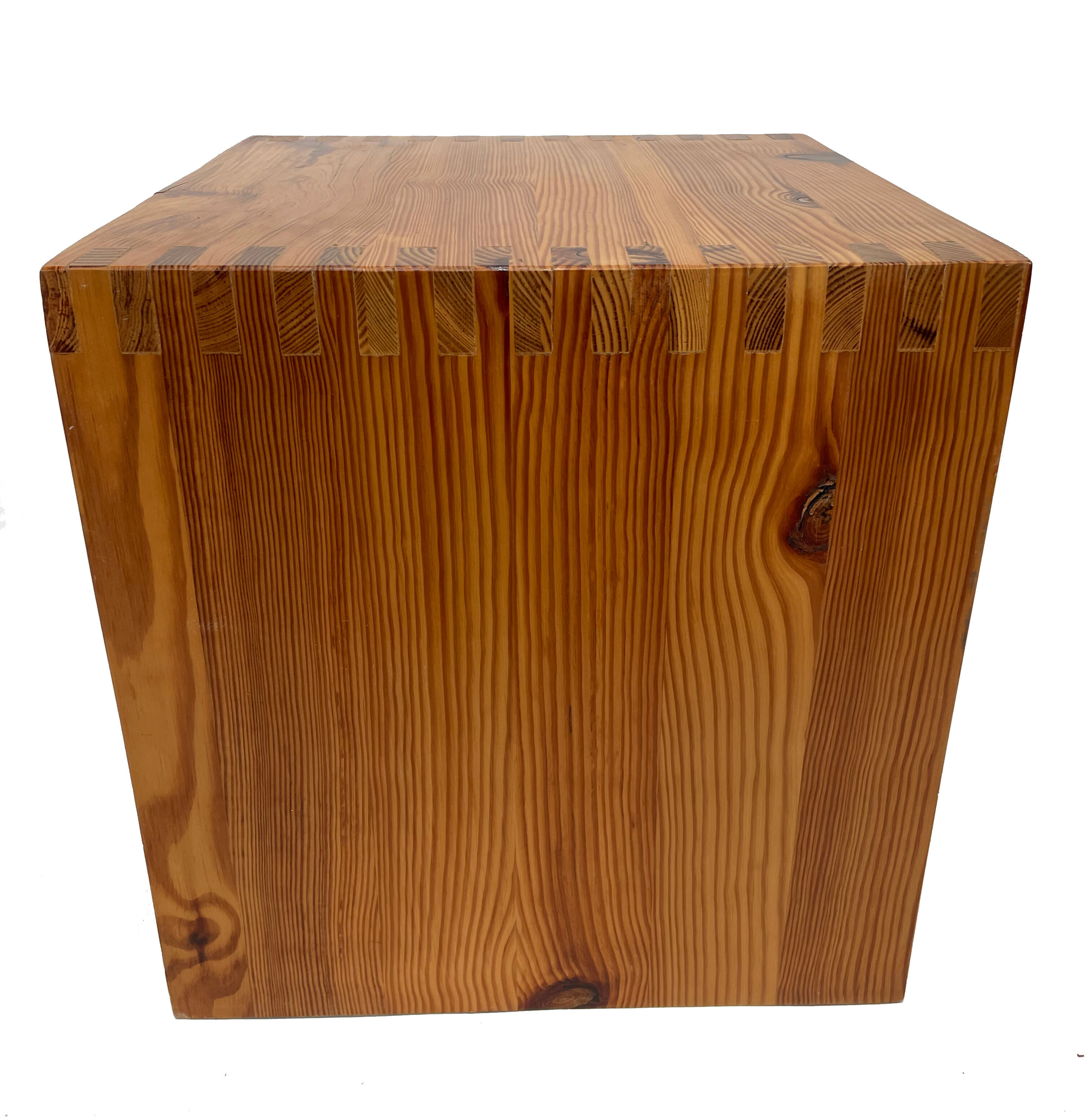 Vintage side table Ate van Apeldoorn, Pine wood 1970s