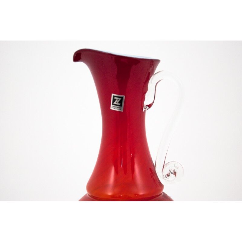 Mid-Century Modern Orange Jug Vase , Poland, 1980s