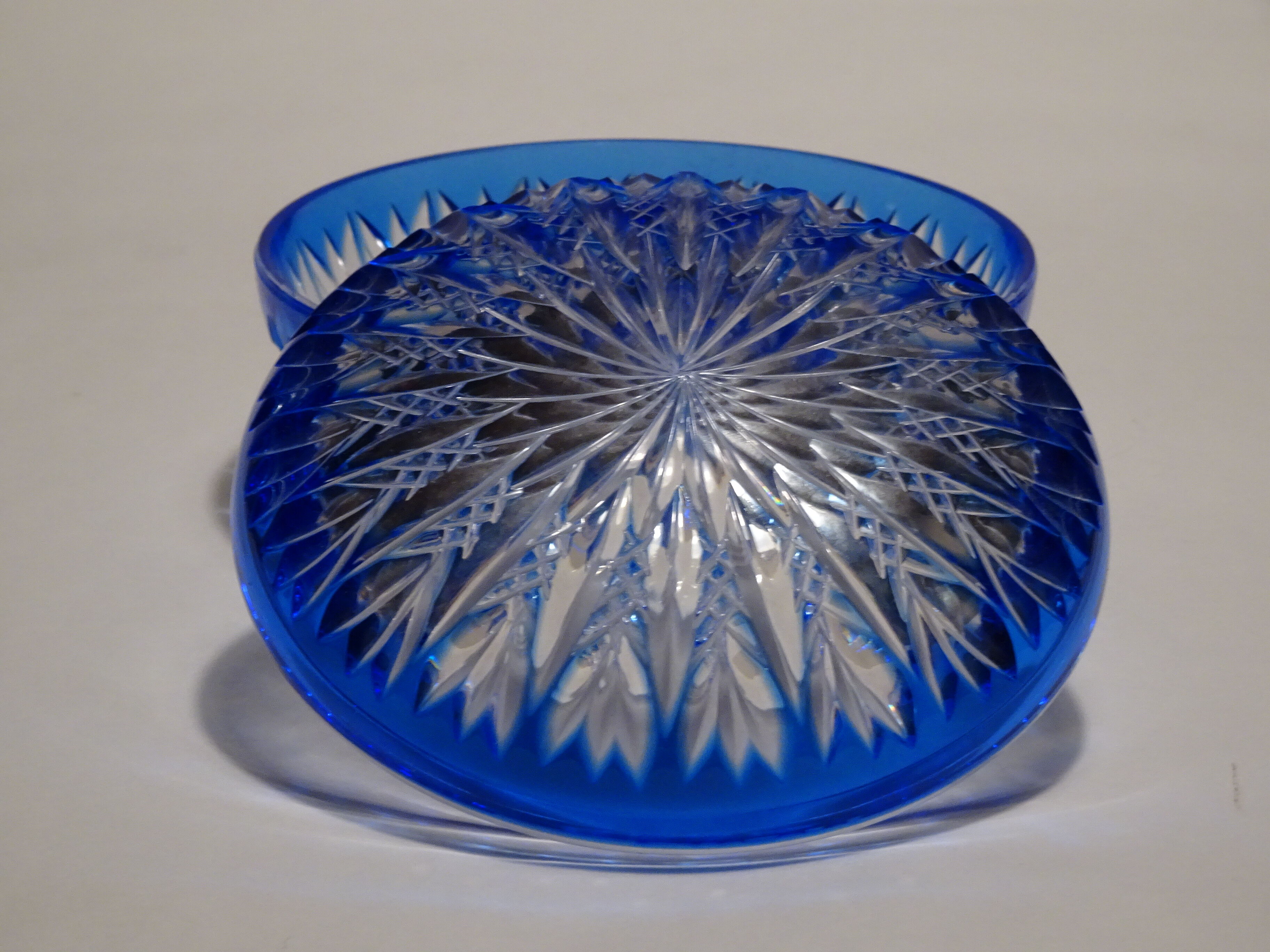 Blue and white crystal-sized box