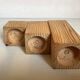 Trio de bougeoirs en bois
