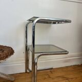 Metal and smoked glass side table, 1970