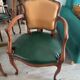 Pair of newly upholstered cabriolet armchairs