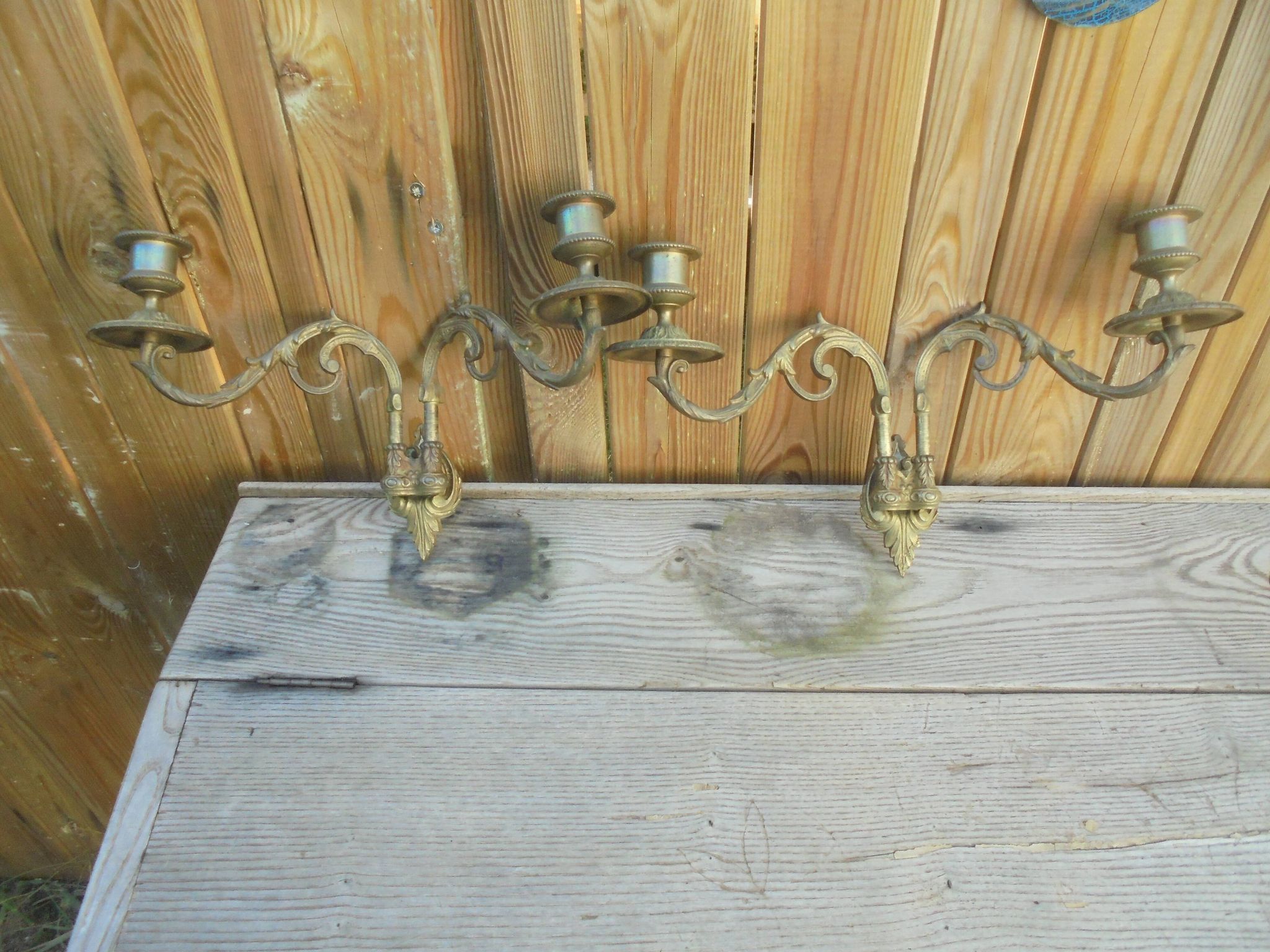 Pair of Bronze Piano Candlesticks