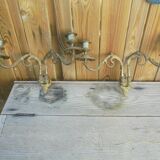 Pair of Bronze Piano Candlesticks
