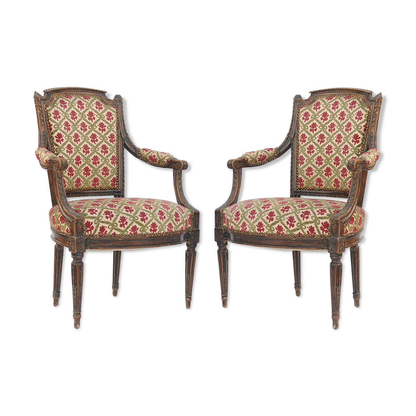 Pair of Louis XVI-style convertible chairs
