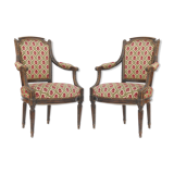 Pair of Louis XVI-style convertible chairs