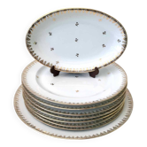 6 assiettes et 2 plats en porcelaine de limoges
