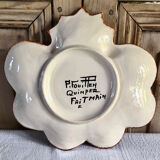 4 assiettes à huîtres  barbotine Paul Fouillen Quimper