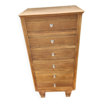 Vintage 1950s oak chest of drawers with 6 drawers.
