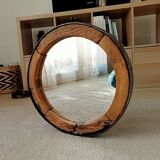 Miroir ancien brutaliste en fer forgé DLG Jean Touret