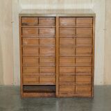 Industrial metal chest of drawers with 30 drawers.