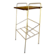 Table d’appoint, vintage , 2 étagères bois laiton circa 1960s