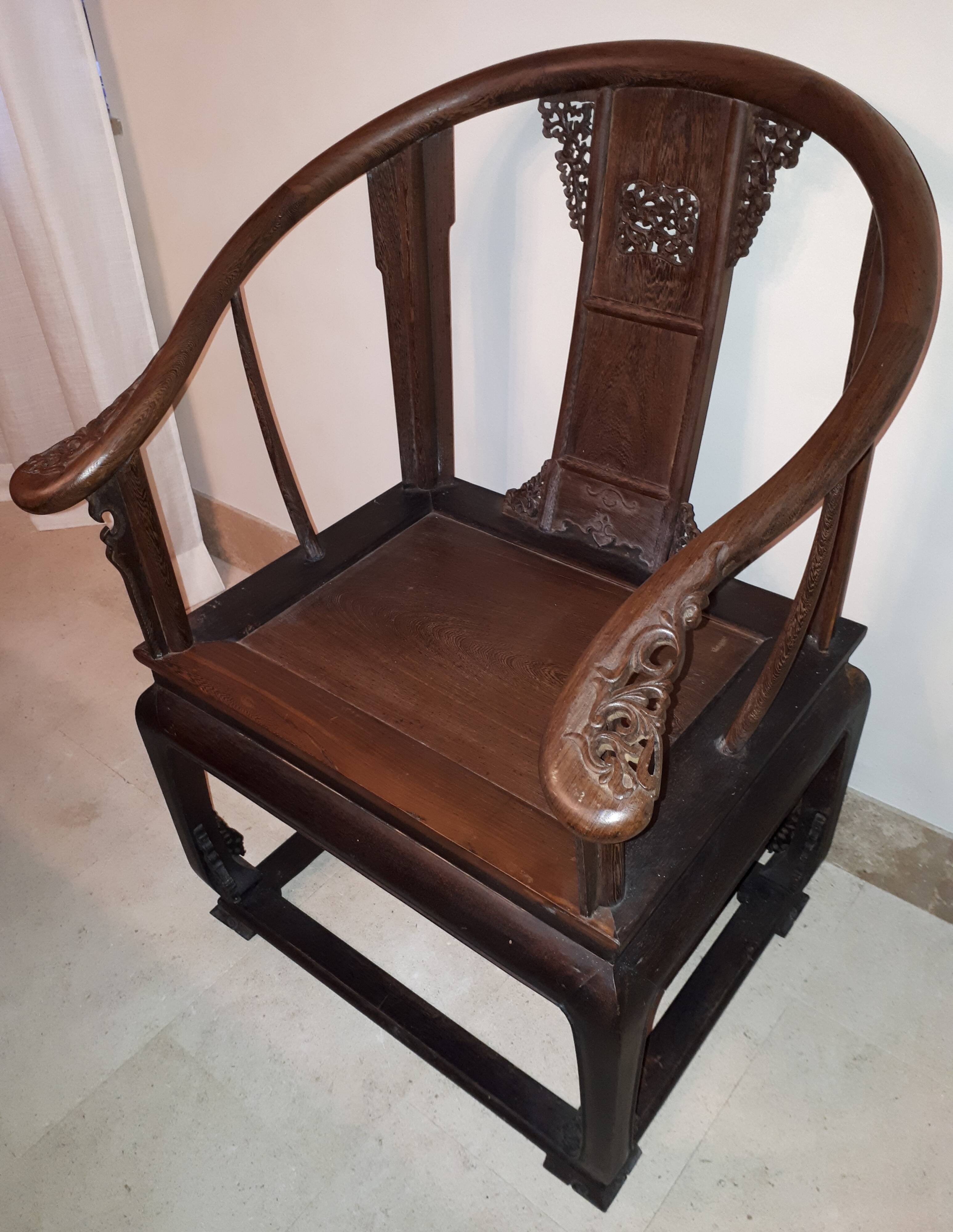 Chinese Quanyi Armchair In Jichimu, China Qing Dynasty
