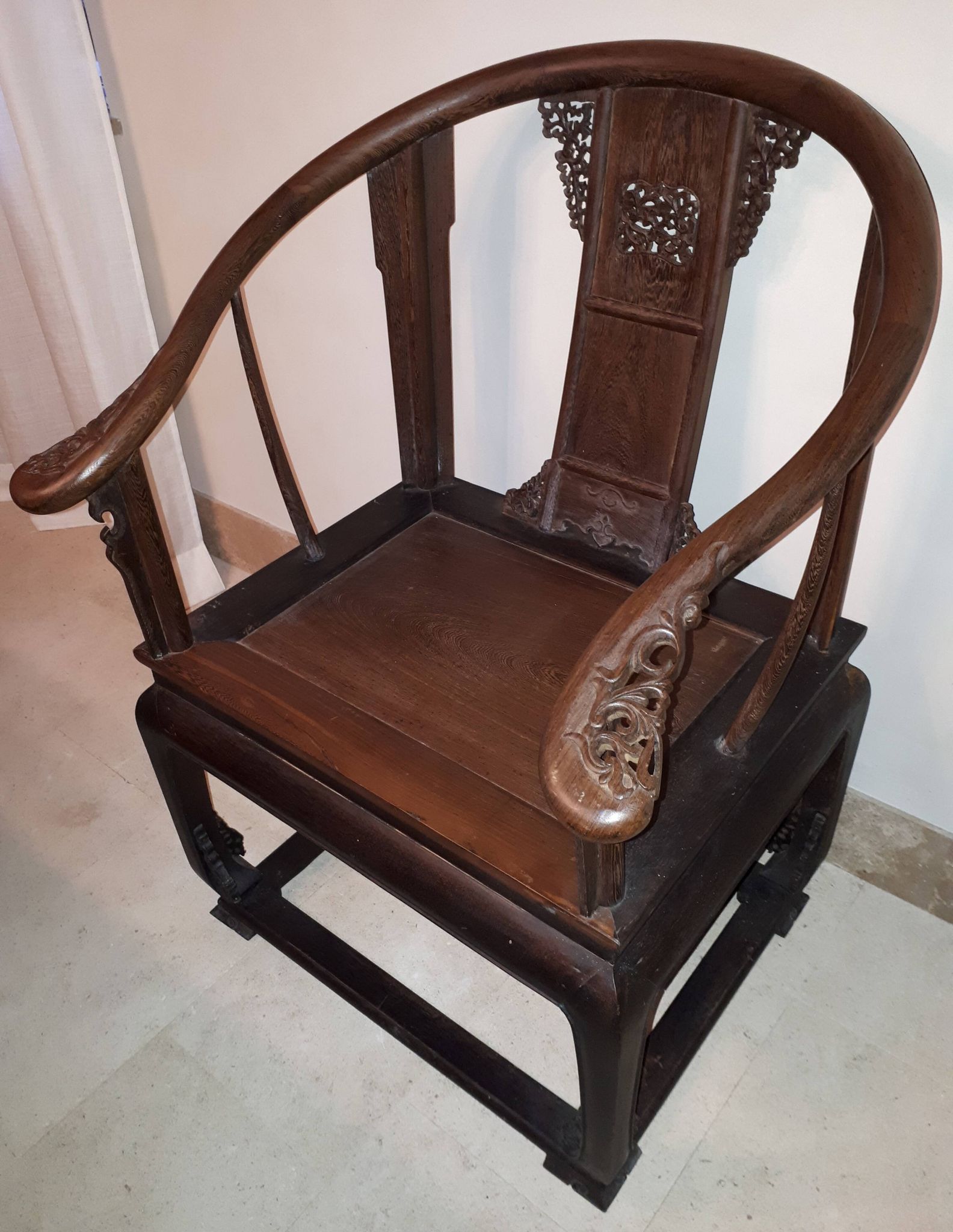 Chinese Quanyi Armchair In Jichimu, China Qing Dynasty