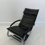 Fauteuil à bascule en cuir par Jochen Hoffman, années 1990