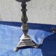 Metal lamp with green lampshade H 57 cm