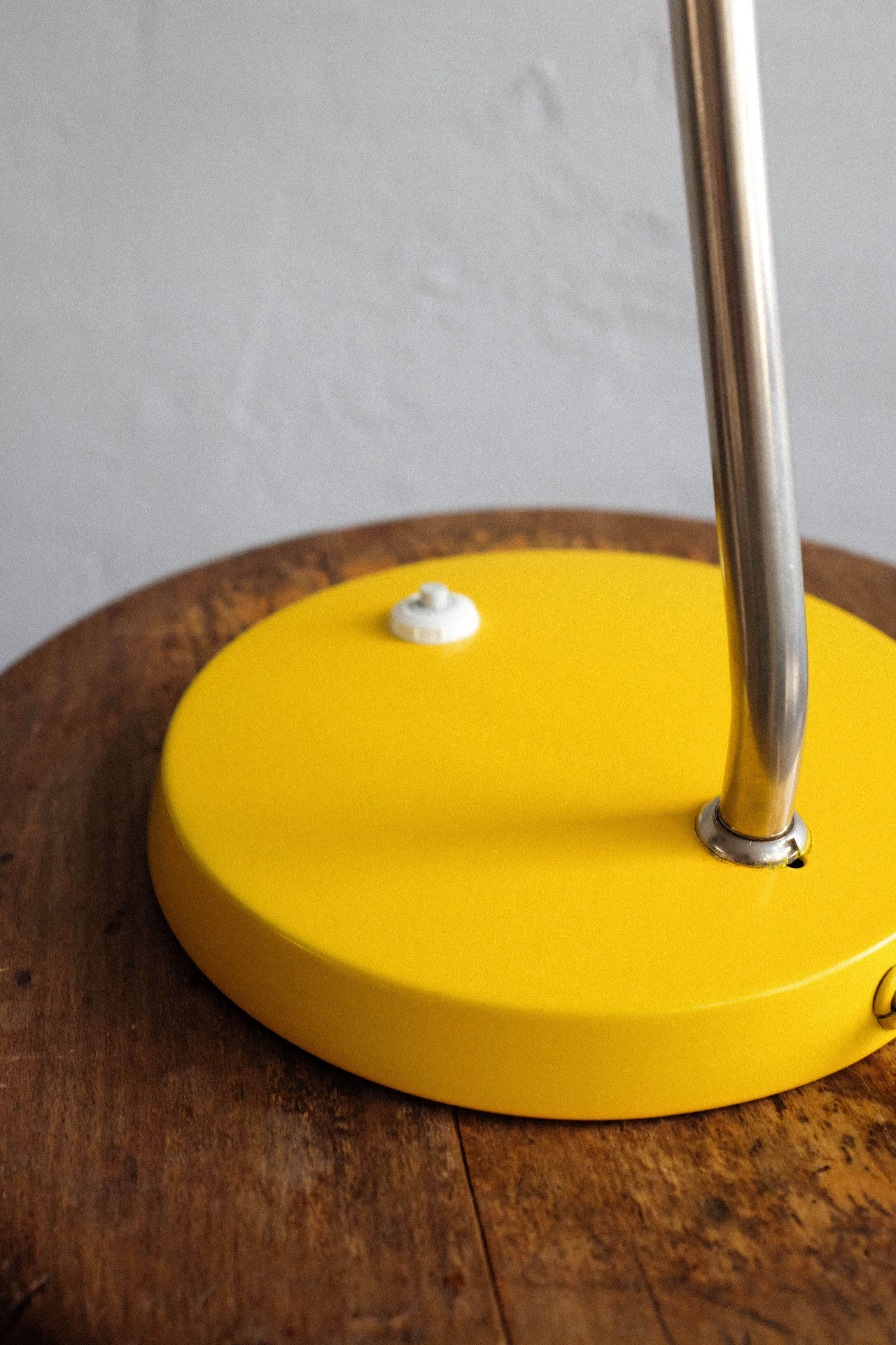 East germany vintage yellow table lamp by veb narva leuchtenbau, 1960s