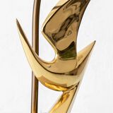 Pair of Philippe Jean Sculptural Brass Bird Table Lamps, Signed Limited Editions