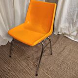Orange plastic chair 1970