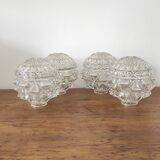 Vintage Chiseled Glass Globes Set