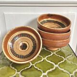 4 bols poterie artisanale ancienne