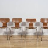 Model 3103 Dining Chairs by Arne Jacobsen for Fritz Hansen, 1970s, Set of 4