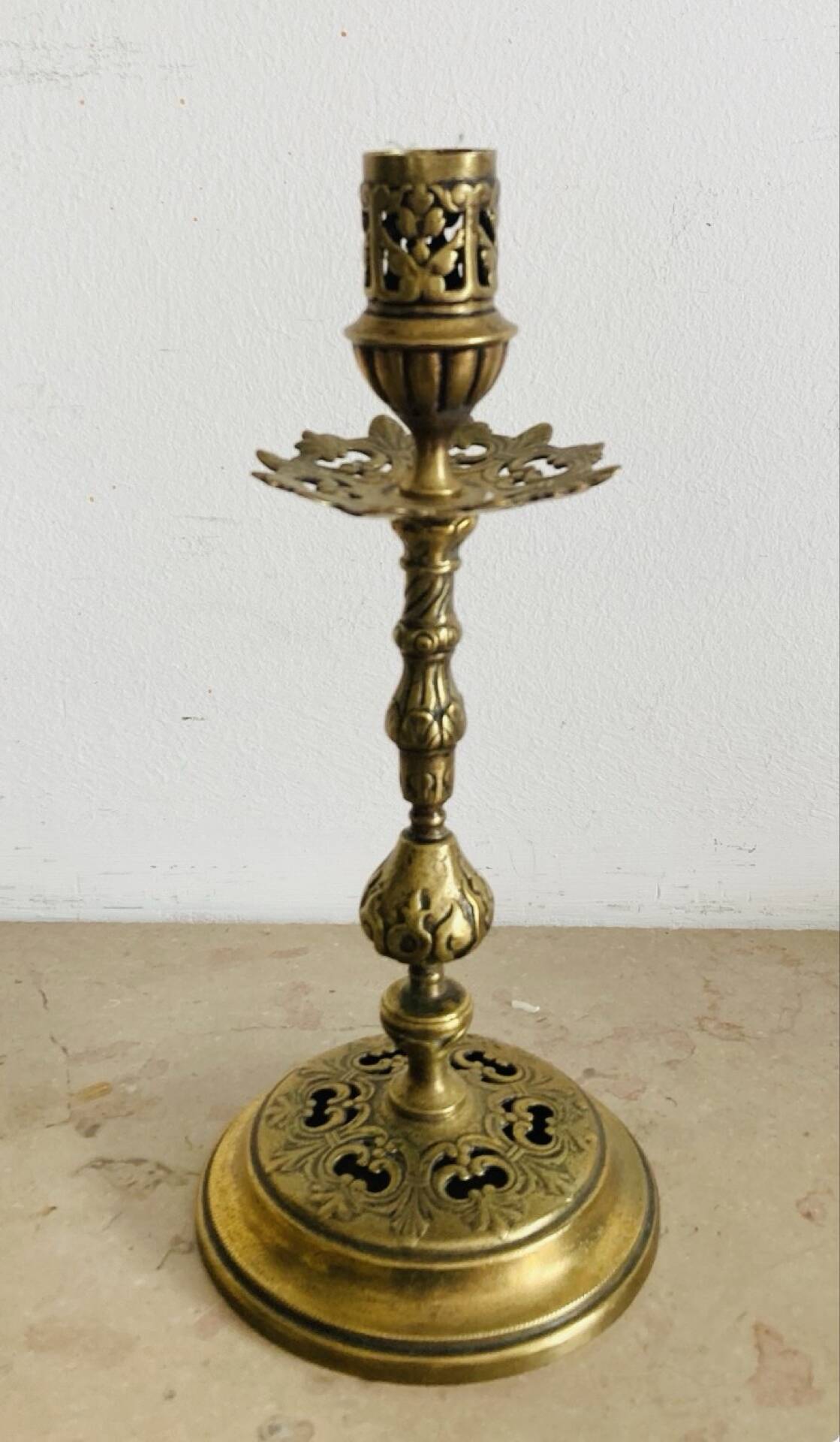 19th-century gilded bronze candlestick