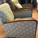 Art Deco armchair new tapestry restored