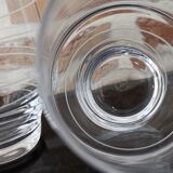 4 retro glass glasses of ovoid shape with graphic patterns