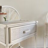 Pair of Vintage Rattan Bedside Tables