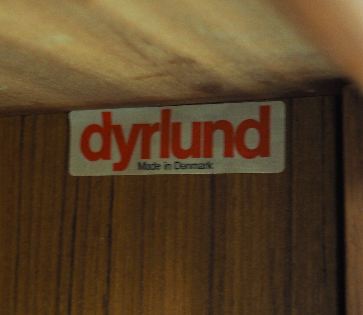 Low teak sideboard with tambour doors by Dyrlund, 1960's