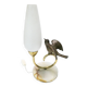 1940-50 perched bird lamp, alabaster, brass and regula
