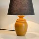 Lampe bois massif et tissu vintage