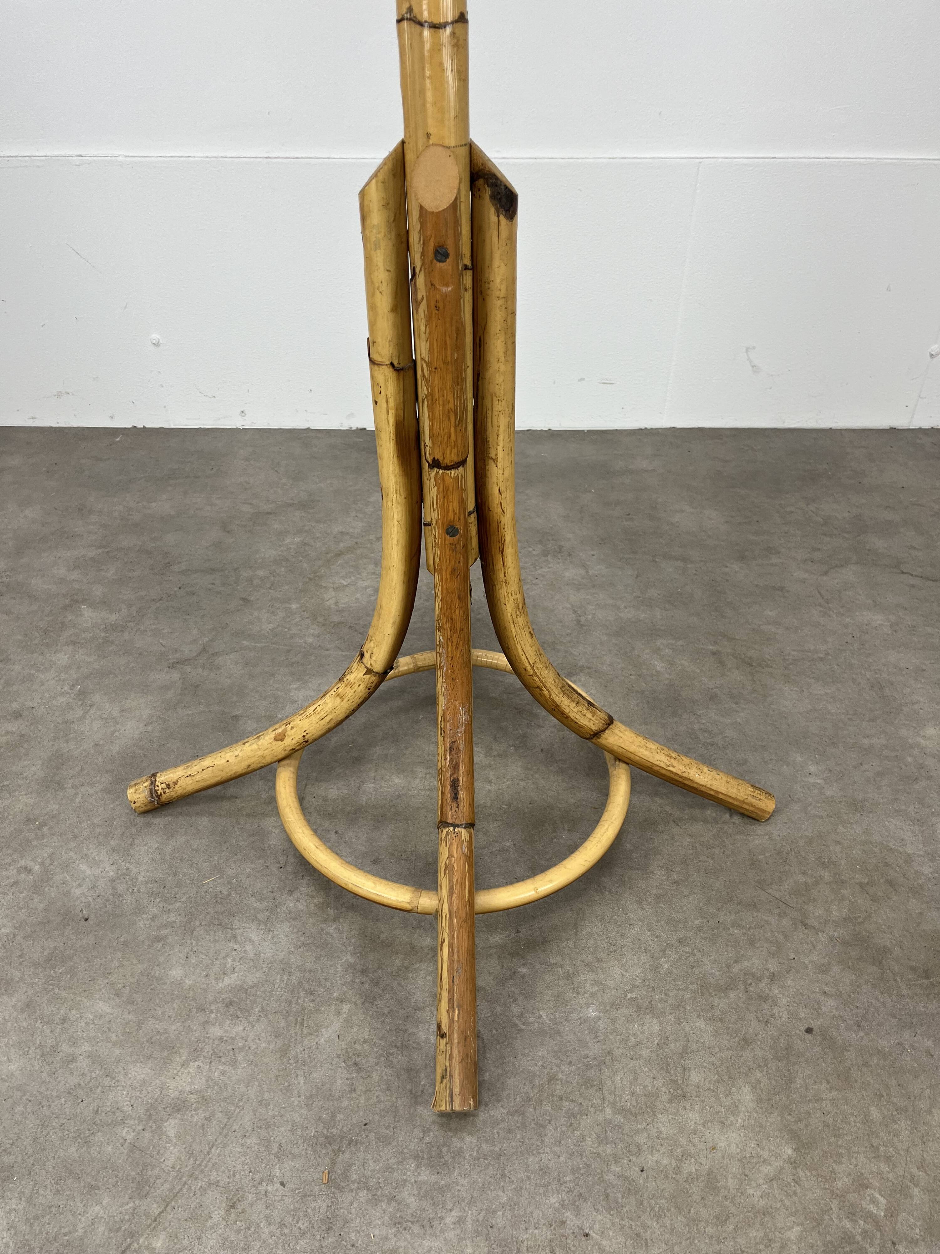 Vintage rattan parrot coat rack